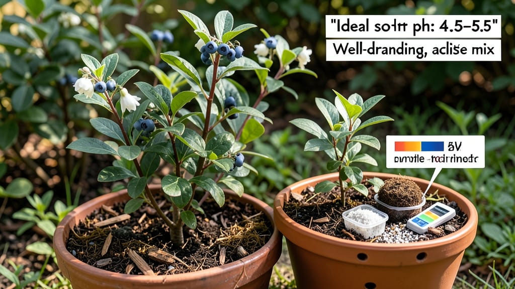Soil for Blueberry Plants in Containers: Acidic Loam Blend for Thriving Fruits